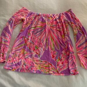 Lilly Pulitzer Cotton Off The Shoulder Top Size Small